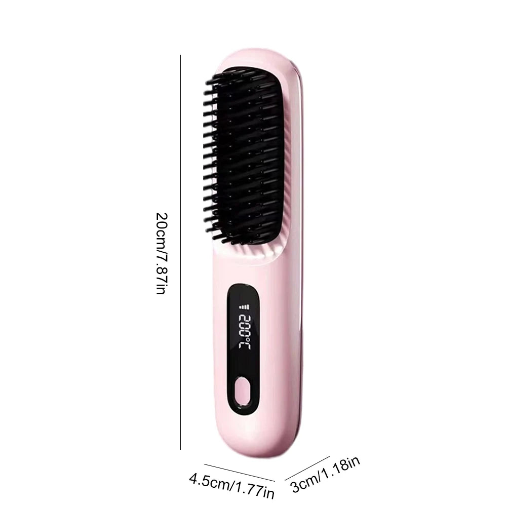 Wireless Hair Straightener Brush *Ruby