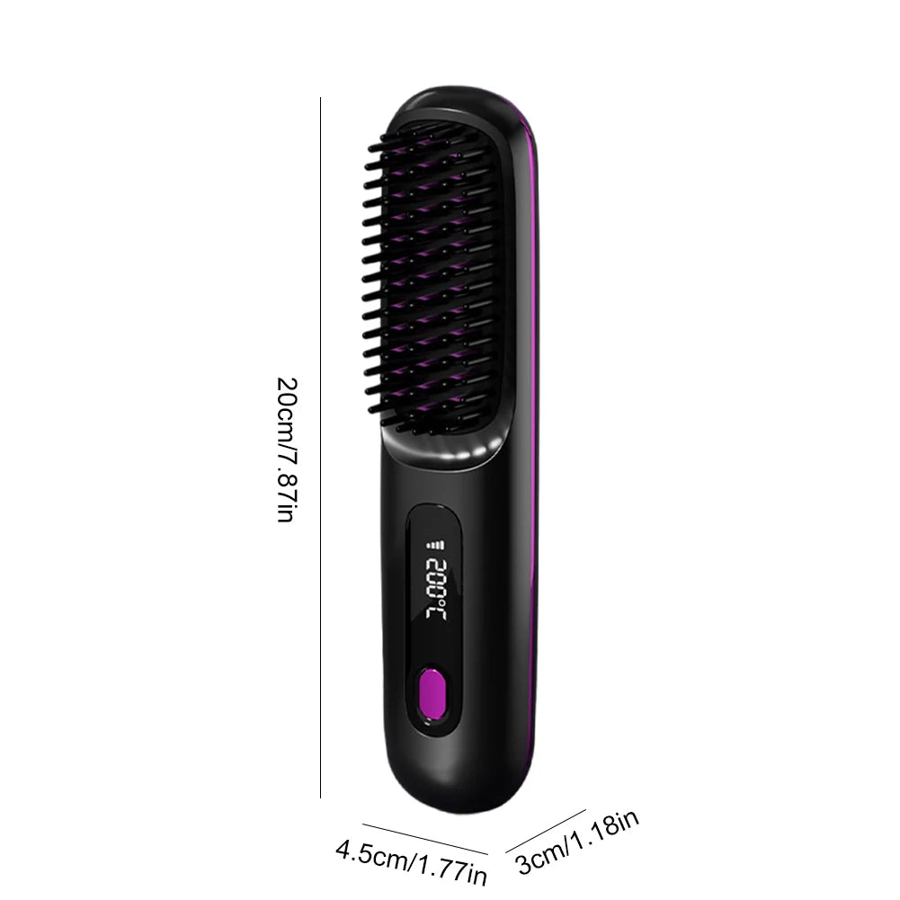 Wireless Hair Straightener Brush *Ruby