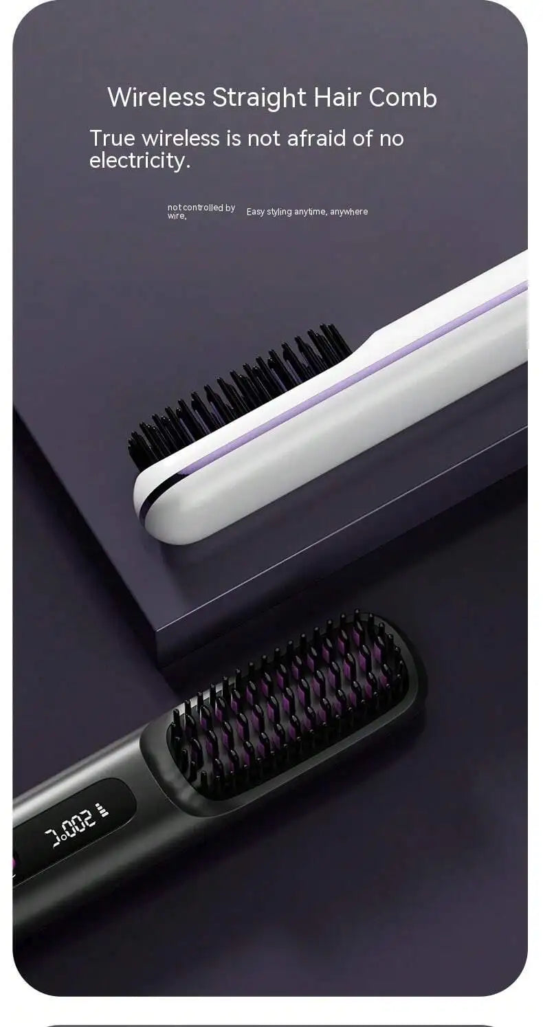 Wireless Hair Straightener Brush *Ruby