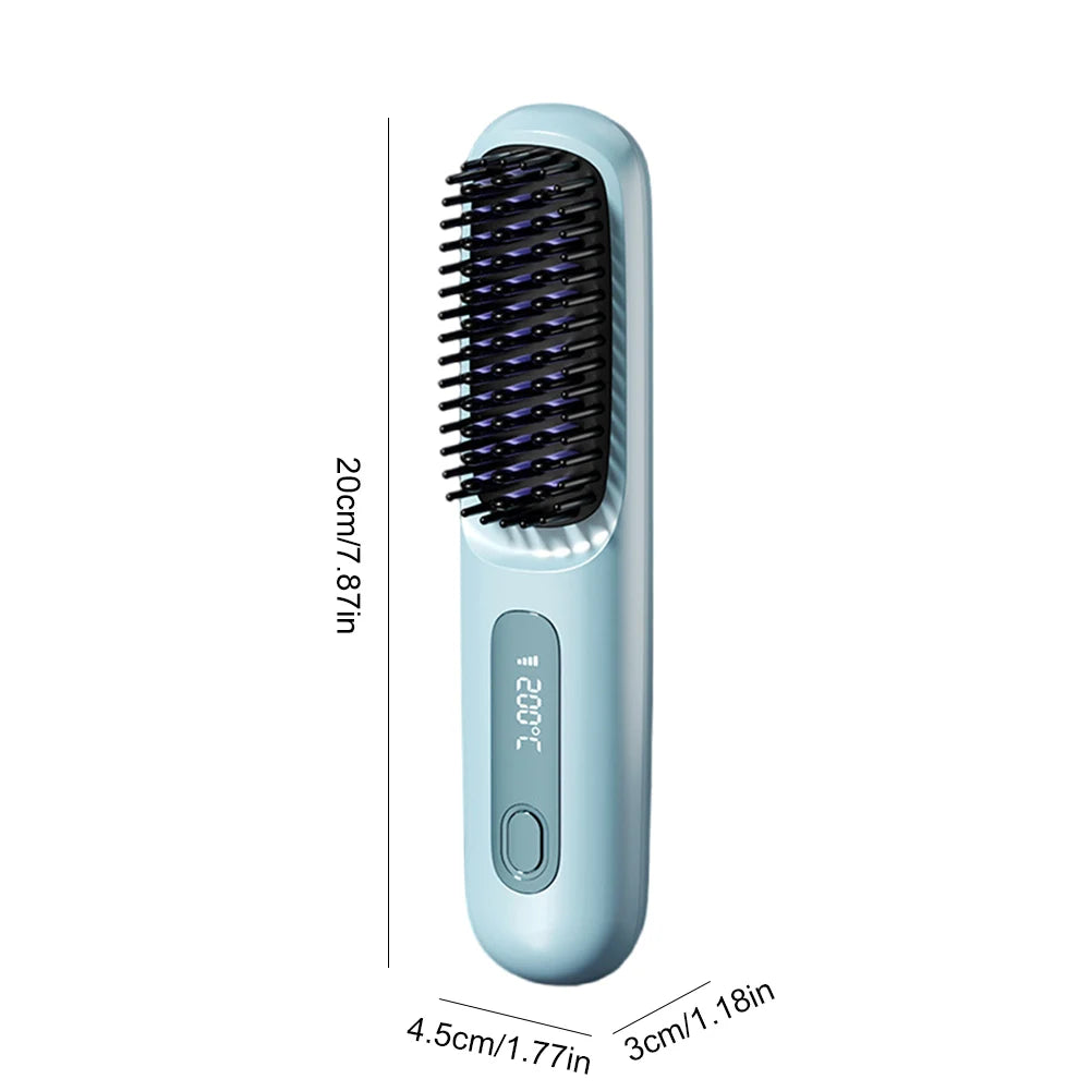 Wireless Hair Straightener Brush *Ruby