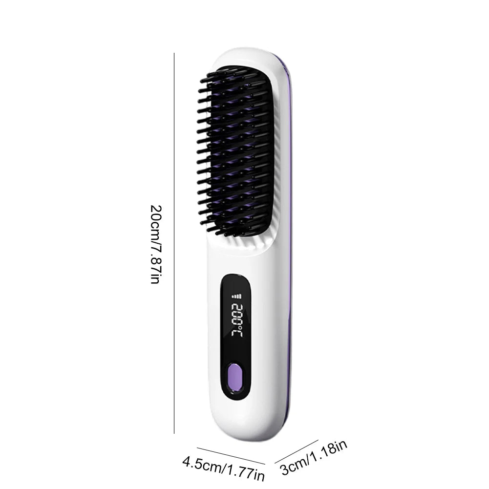 Wireless Hair Straightener Brush *Ruby